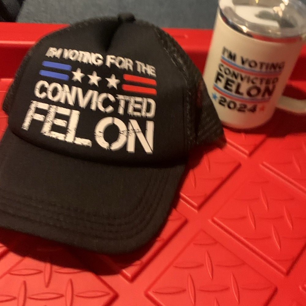 New “Convicted Felon” bundle. Stainless Steel  Mug w/lid & SnapBack cap